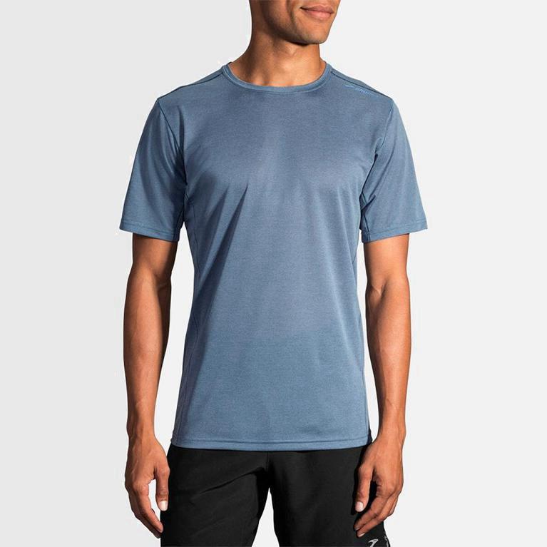 Brooks Ghost Mens Short Sleeve Running Shirt - Blue - Philippines (435091JLQ)